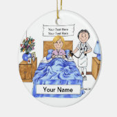 ナース – 女性、成人女性患者セラミックオルナム セラミックオーナメント (左)