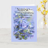 ナース/幸せなナース日-青い鐘花 カード (黄色い花)