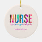 ナース – 愛インスパイア、癒 セラミックオーナメント (裏面)