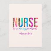 ナース – 愛インスパイア、癒 ポストカード (正面)