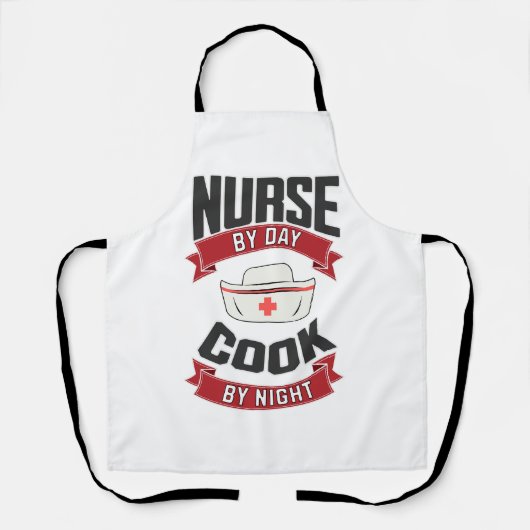 ナース（日）。調理師バイナイトユーモアのある調理師のエプロン エプロン (正面)