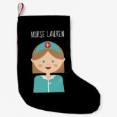 ナース – 漫画 スモールクリスマスストッキング (正面)