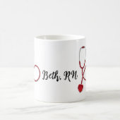 ナース、聴診器、カスタマイズされたマグカップ コーヒーマグカップ (中央)