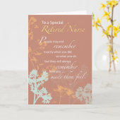 ナース、退職したナースズデイワイルドフラワーオンブラウン カード (黄色い花)