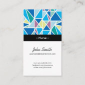 ナース – 青い抽象芸術ジオメトリ 名刺 (正面)