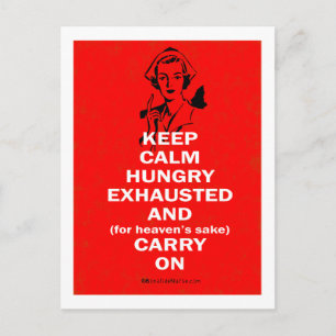 ナース-Keep Calm and Carry On ポストカード