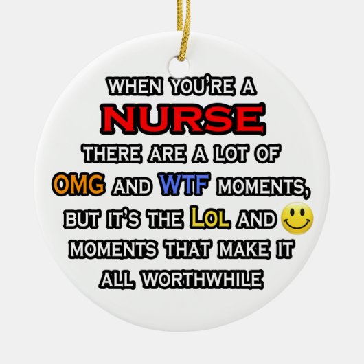 ナース..OMG WTFロール セラミックオーナメント (正面)