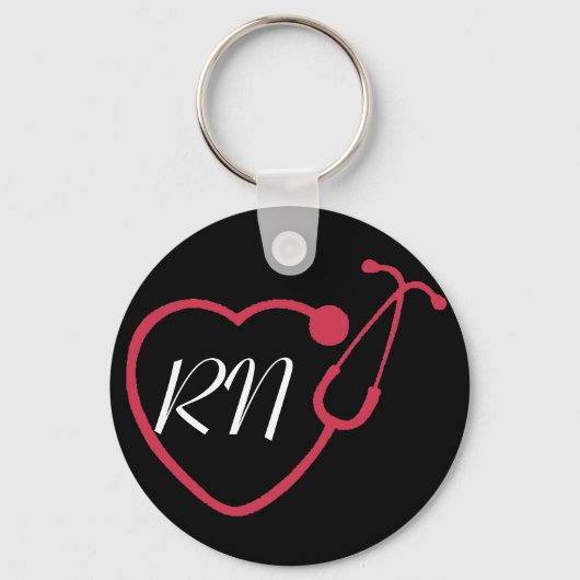 ナース/RN聴診器キーチェーン キーホルダー (正面)