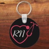 ナース/RN聴診器キーチェーン キーホルダー (正面)