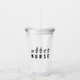 ナースASL手話看護グラッドRNギフト アクリルタンブラー