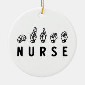 ナースASL手話看護グラッドRNギフト セラミックオーナメント (正面)