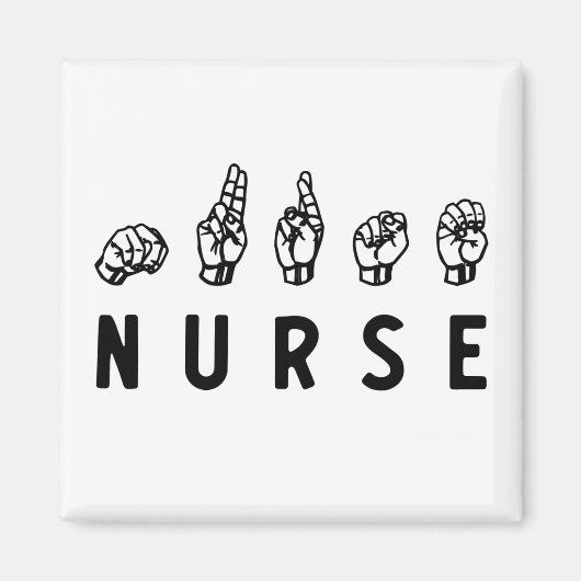 ナースASL手話看護グラッドRNギフト マグネット (正面)