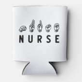 ナースASL手話看護グラッドRNギフト 缶クーラー (正面)