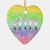 ナースASL FINGERSPELLEDの手話 セラミックオーナメント (右)