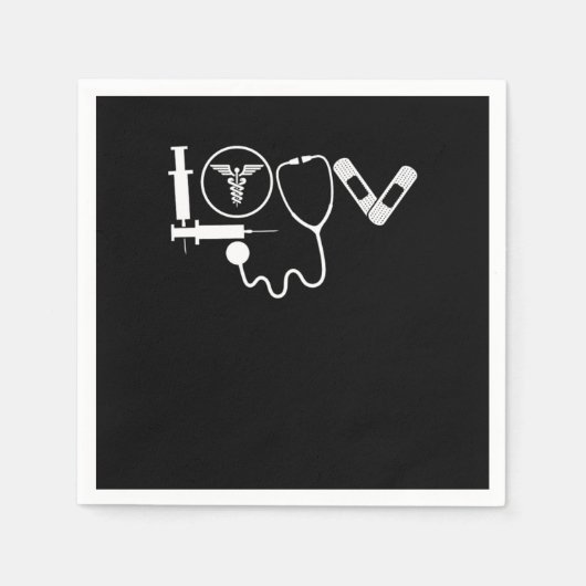 ナースCNA医療医師病院 スタンダードカクテルナプキン (正面)