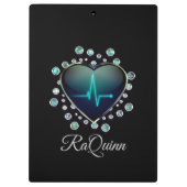 ナースEKGハートと宝石クリップボード クリップボード (裏面)