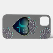 ナースEKGハートと宝石グレーブラックブルー Case-Mate iPhoneケース (裏面 (横))