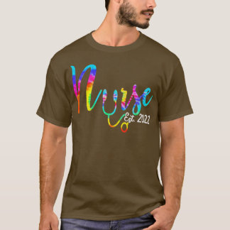 ナースest 2022看護ギフトRN 2022絞り染めプレミ Tシャツ