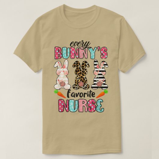 ナースEvery Bunnysは介護お気に入りのバニーEa Tシャツ (デザイン正面)