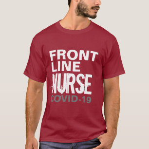 ナースFrontliner Healthcare Covid 19タイポグラフィ Tシャツ