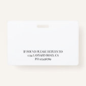 ナースIDフォトブラックシンプルロゴバッジ バッジ (裏面)