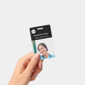 ナースIDフォトブラックシンプルロゴバッジ バッジ (Handheld)