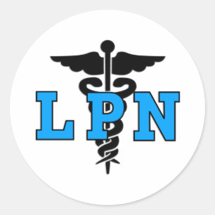 ナースLPN医療記号 ラウンドシール