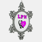 ナースLPN スノーフレークピューターオーナメント (左)