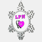 ナースLPN スノーフレークピューターオーナメント (右)