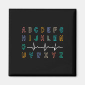 ナースPqrstテストAbcのEkgストリップアルファベッおもしろいトニュー マグネット (正面)