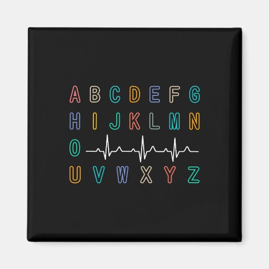 ナースPqrstテストAbcのEkgストリップアルファベッおもしろいトニュー マグネット (正面)