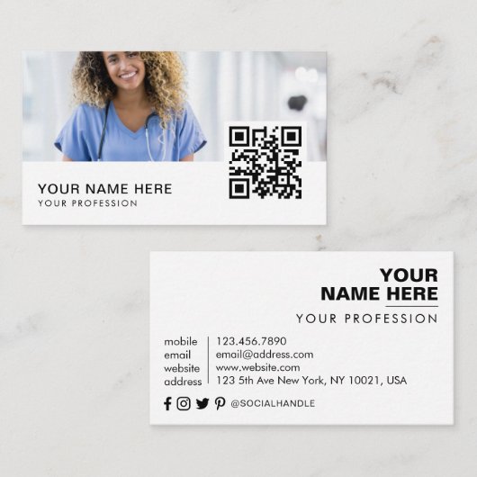 ナースQRコード 名刺 (正面/裏面)