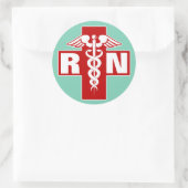 ナースRNまたはイニシャル ラウンドシール (バッグ)