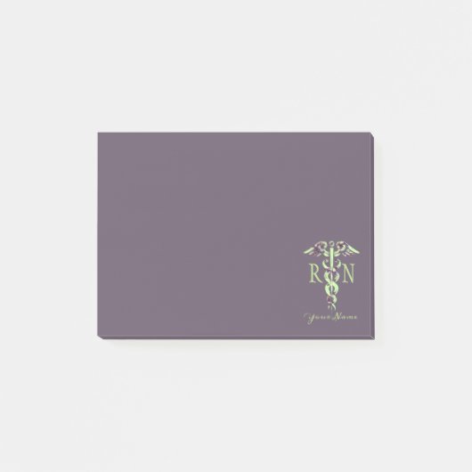 ナースRNパーソナライズされた名紫大理石ポストN ポストイット (正面)