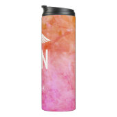 ナースRNピンクオレンジウォーターカラーメディカルモノグラム タンブラー (回転右)