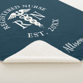 ナースRNメディカルカドゥセスブルー卒業モノグラム シェルパブランケット (3/4)