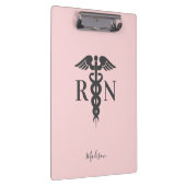 ナースRNメディカル赤面ピンクカデウパーソナライズされたス クリップボード (右)