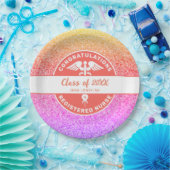 ナースRN卒業パーティレインボーグリッターモノグラム ペーパープレート (パーティー)