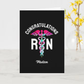 ナースRN卒業祝い医療カスタム カード (黄色い花)