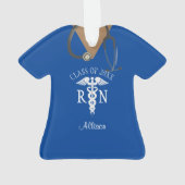 ナースRN大学院ブルースクラブトップパーソナライズされた オーナメント (裏面)