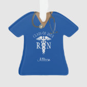 ナースRN大学院ブルースクラブトップパーソナライズされた オーナメント (正面)