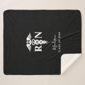 ナースRN大学院医療白黒 パーソナライズされた シェルパブランケット (正面(横))