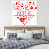 ナースrn登録ナース看護学校女性 キャンバスプリント (インサイチュ (寝室))