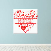 ナースrn登録ナース看護学校女性 キャンバスプリント (インサイチュ (ウッドフロア))