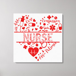 ナースrn登録ナース看護学校女性 キャンバスプリント