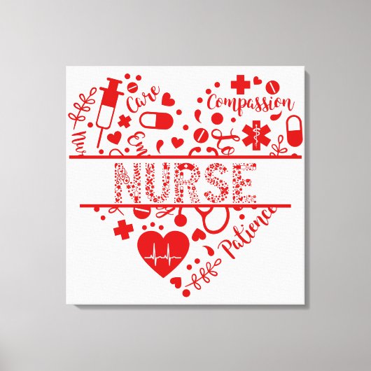 ナースrn登録ナース看護学校女性 キャンバスプリント (正面)