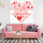 ナースrn登録ナース看護学校女性 キャンバスプリント (インサイチュ (リビング))