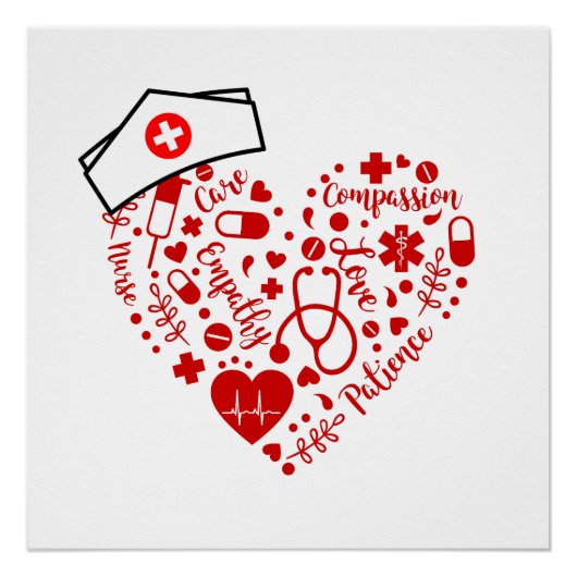 ナースrn登録ナース看護学校女性 ポスター (正面)