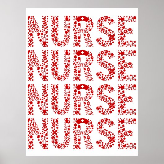 ナースrn登録ナース看護学校女性 ポスター (正面)