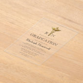 ナースRN金ゴールドカドゥセウス卒業パーティー アクリル招待状 (レイダウン)